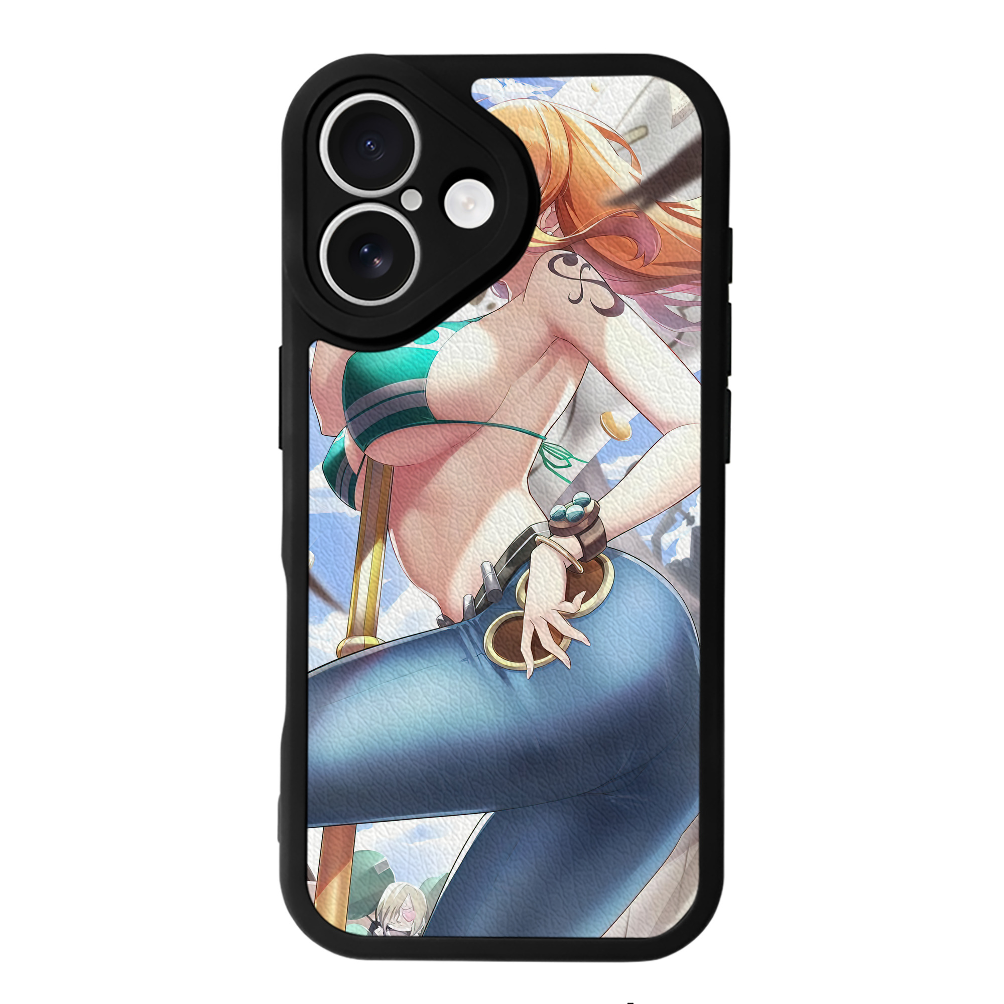 （画像用） ワンピース ONE PIECE 【iPhone 16シリーズ対応】シリコンスマホケース（レザー調） 材質：シリコン